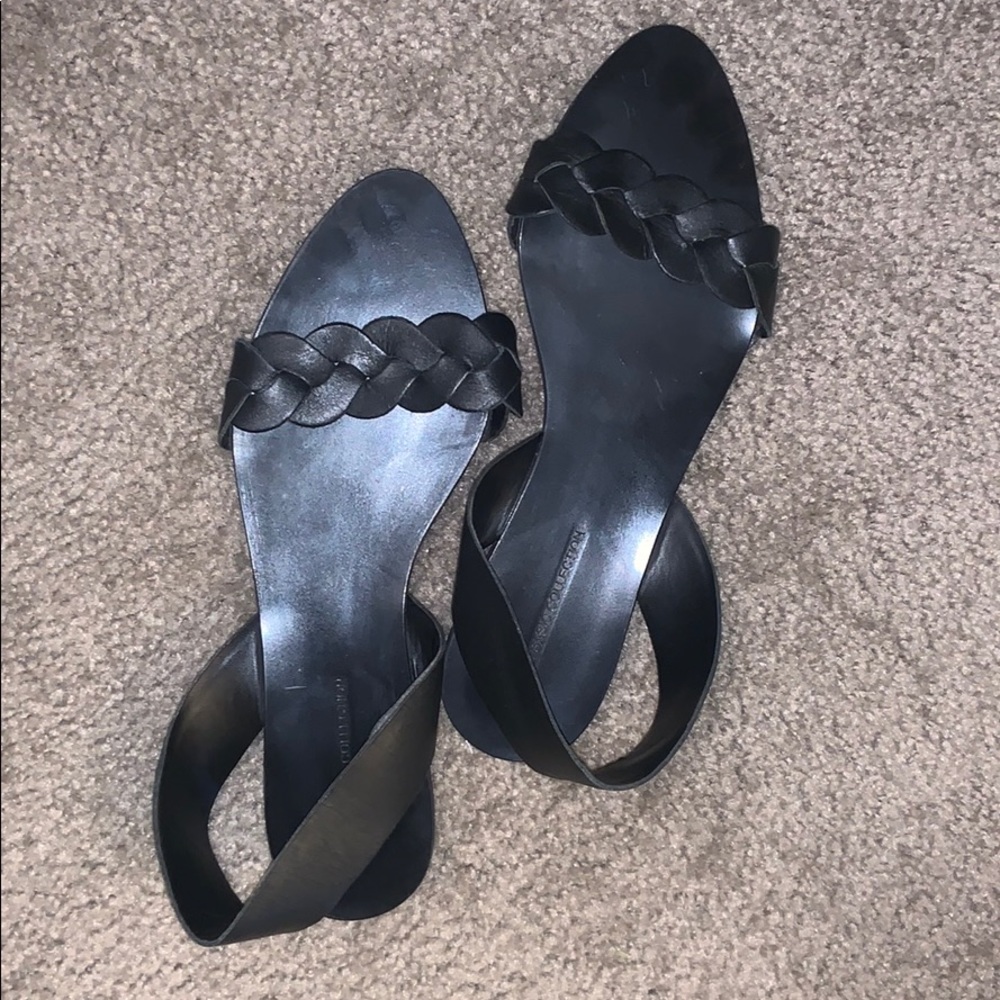 Zara braided leather sandals 38